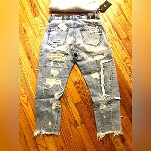 PRPS Ripped Blue Cropped Jeans